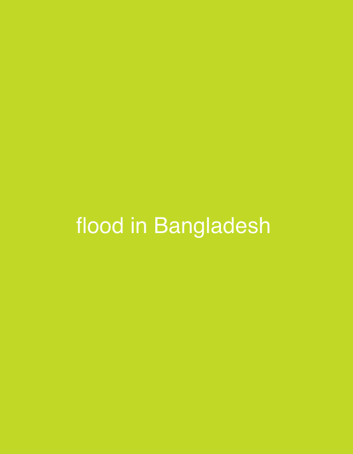 A solid, bright green background fills the entire frame of the image. In the center of the image, white text reads "flood in Bangladesh". There are no other discernible objects, people, or environmental details.