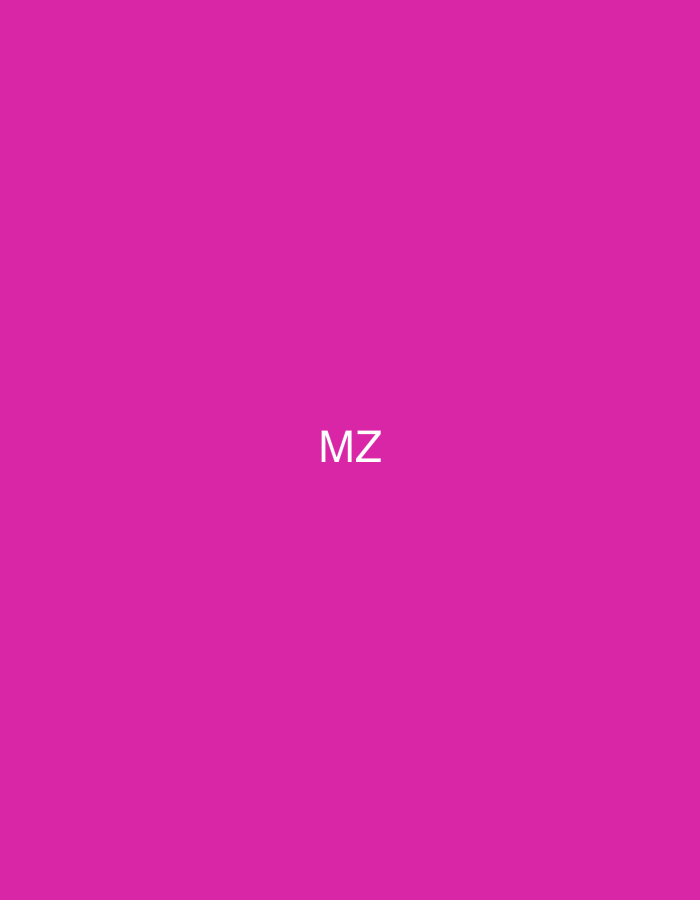 The image displays the capital letters "MZ" in white, sans-serif font, positioned centrally against a solid, uniform background of magenta. No other visual elements, such as people, objects, or environmental details, are present. The image provides no visual information to suggest a specific location, including the city of Casablanca, Morocco.