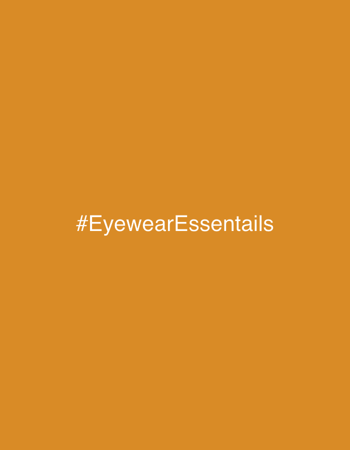 The image features a solid orange background with the white text "#EyewearEssentails" centered horizontally and vertically. There is no indication of Meliana, Spain, or any other specific location. There are no people, subjects, objects, actions, or interactions visible. The environment is simply a solid color background with text.