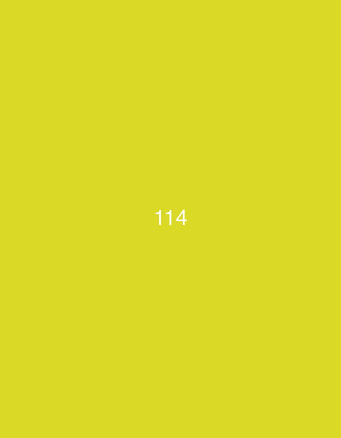 The image displays the number "114" centered against a plain, bright yellow background. There are no people, objects, actions, interactions, or environmental details visible in the image. This image does not provide any information that can be used to determine its location in the city of Đà Nẵng, Vietnam, or any other geographical context.
