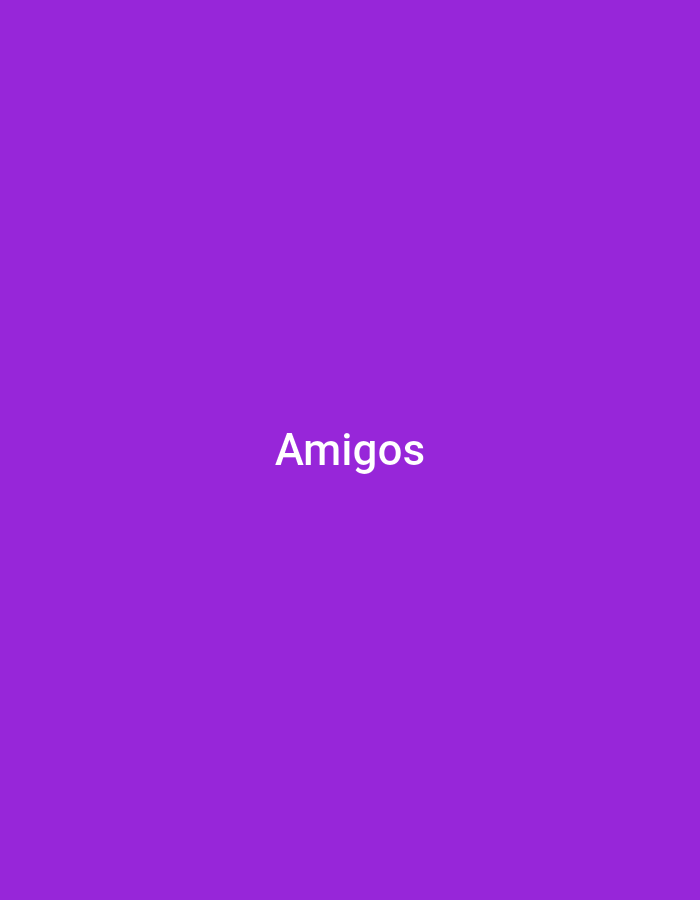 The image is a plain purple background with the word "Amigos" written in white text in the center. There is no discernible location in Ogbomosho, Nigeria, or any other environmental context visible. The image contains only text on a solid colored background.