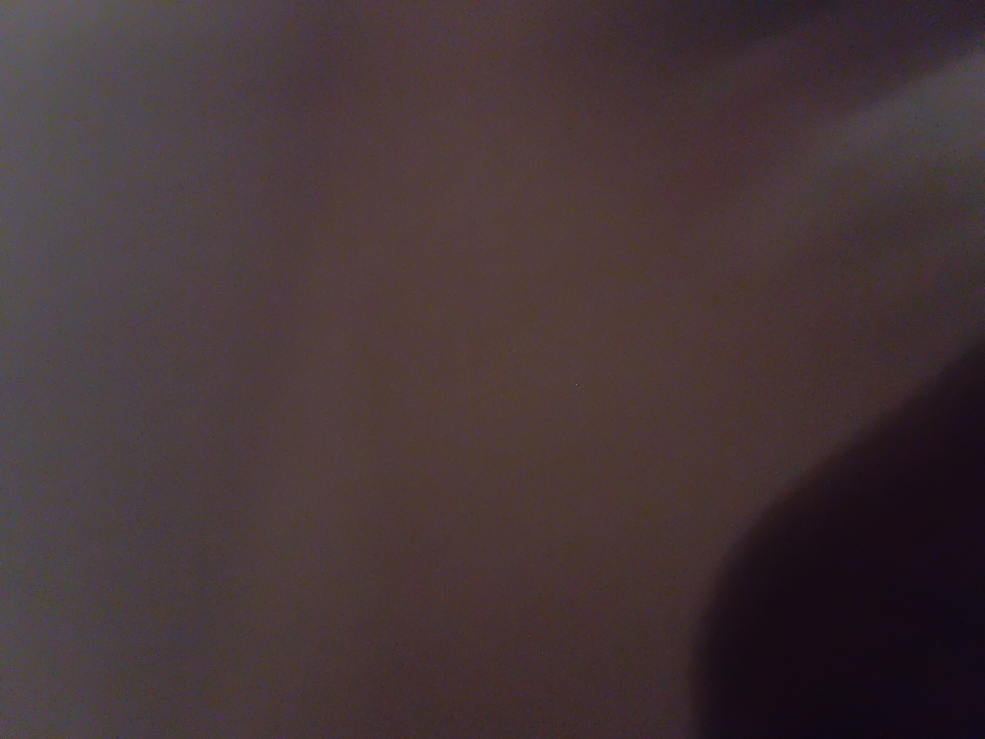 The image is a blurry, close-up, indoor shot with poor lighting. The dominant colors are muted browns and grays, suggesting a dimly lit environment. There is a large, dark shadow area on the right side of the frame that obscures any details within it. The rest of the image is uniformly dark and out of focus, making it impossible to discern any specific objects, people, or activities. The image provides no information about the location in Jauro Yinu, Nigeria, or any other discernible details.