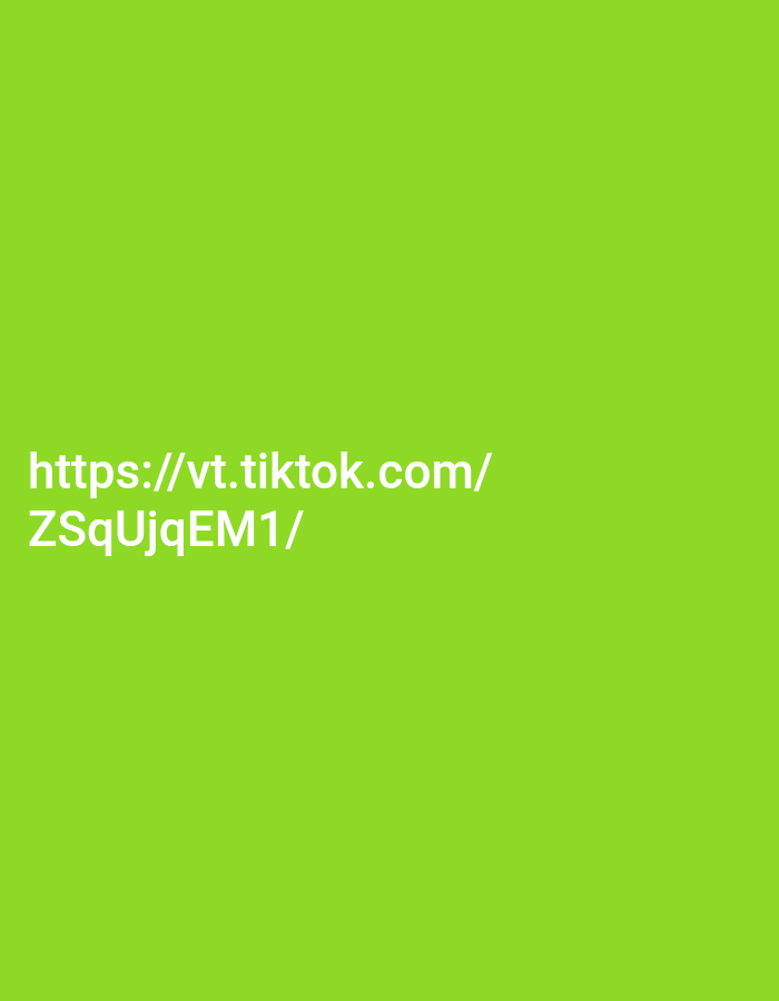 The image shows a green background with white text that reads "https://vt.tiktok.com/ZSQUjqEM1/". There are no people, subjects, or objects other than the text. The image does not provide any information about the location in Cijeruk, Indonesia.