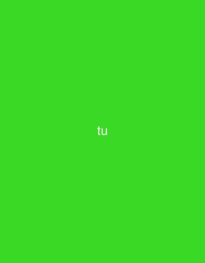The image displays a solid, vibrant green background. Centered on this background, the two-letter word "tu" is rendered in light grey text. No other subjects, objects, or activities are visible. The scene provides no specific time of day, weather, or further location cues beyond the given context of La Tagua, Venezuela.