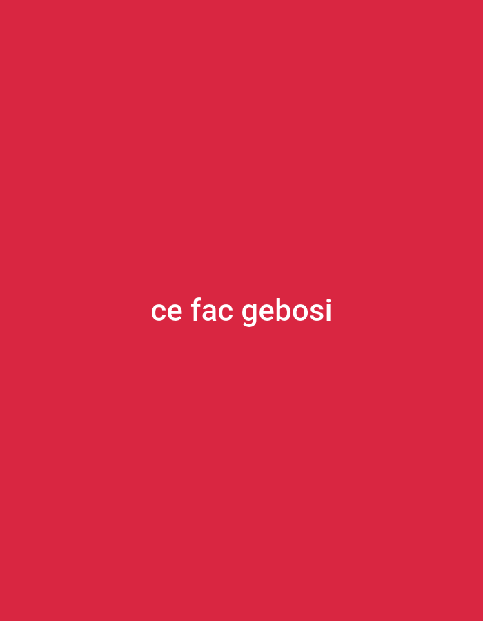 The image is a close-up, full-frame shot of a solid red background. Centered on the background in white text are the words "ce fac gebosi". There is no visible city, location in Cricova, Moldova, people, subjects, objects, actions, interactions, or environment depicted.