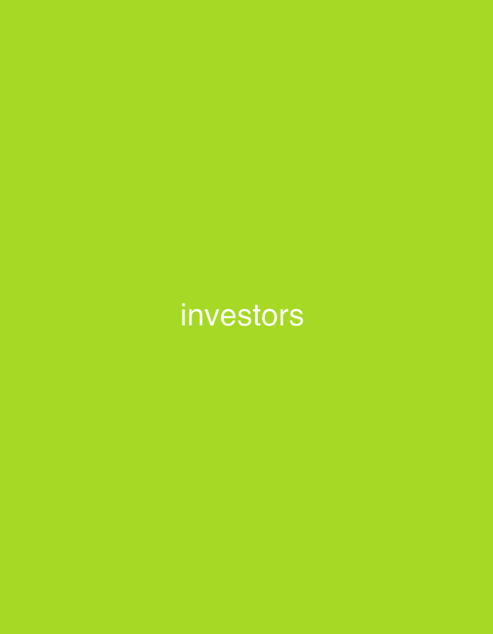 The image is a simple, solid lime green background with the word "investors" written in white sans-serif font in the center. There are no other objects, people, or environmental details present in the image, and therefore, no specific location in Moscow, Russia can be determined.