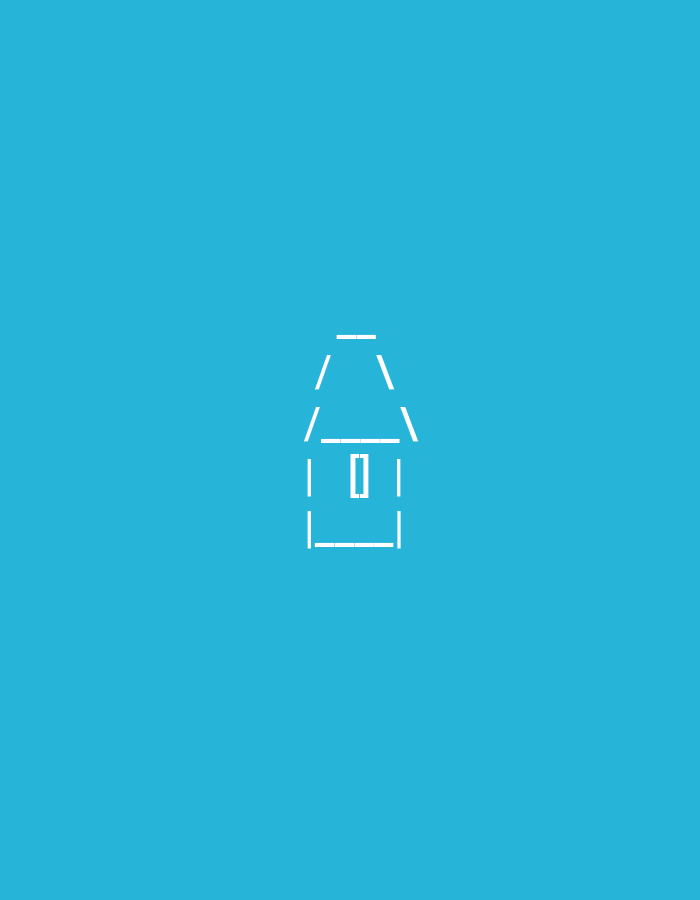A minimalist line drawing of a house is centered on a vibrant blue background. The house is depicted using white dashed lines. The roof is a triangular shape with a horizontal line across the top. Below the roof, the walls of the house form a rectangle. A small square window, also outlined in dashed lines with a horizontal line through its center, is positioned in the upper portion of the rectangular structure. The image is an isolated graphic without any discernible urban context or specific location.