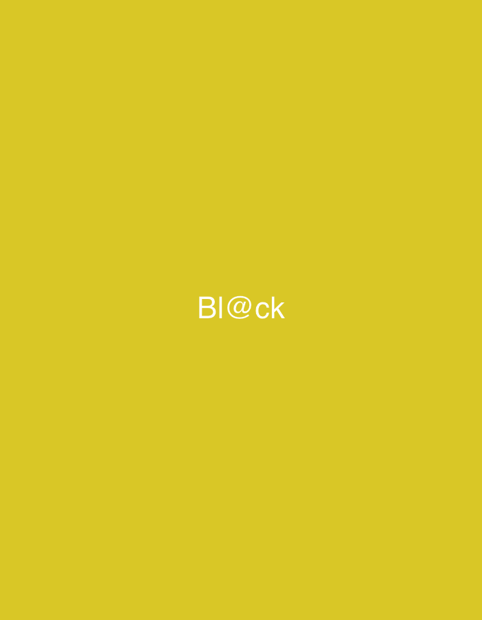 The image shows the word "Bl@ck" written in white text on a solid yellow background. There is no information in the image that could indicate its location in Casablanca, Morocco.