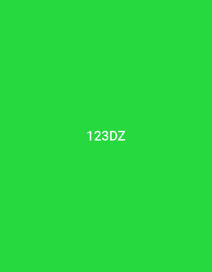 The scene, set in the city of Casablanca, Morocco, presents a vibrant, uniform green background. Centered horizontally and vertically on this monochromatic field is the white alphanumeric text '123DZ', displayed in a straightforward sans-serif font. The image contains no other elements such as people, objects, or specific environmental features beyond the solid color and text.