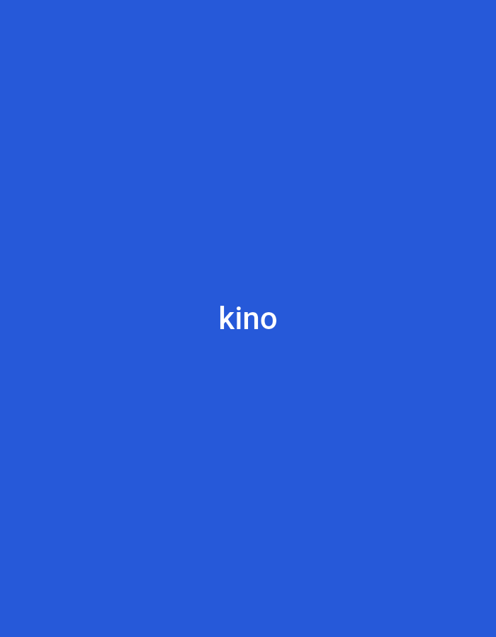 The image is a solid blue background with the white word "kino" centered in the middle. It's impossible to ascertain location without any additional information.