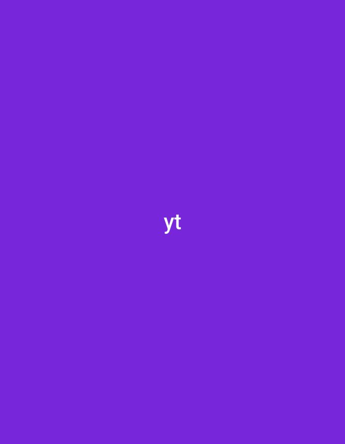 The image displays a digital graphic featuring a solid, uniform deep purple background. Two instances of the white, lowercase, sans-serif text "yt" are present. A prominent "yt" is centrally positioned within the frame. A second, smaller "yt" is located in the upper right corner of the image. There are no other discernible subjects, objects, people, or actions depicted. The environment is entirely graphic, devoid of any natural or urban landscape features. The specified context for this image is the city of Casablanca, Morocco, although the visual content itself does not represent any specific physical attributes of that location.