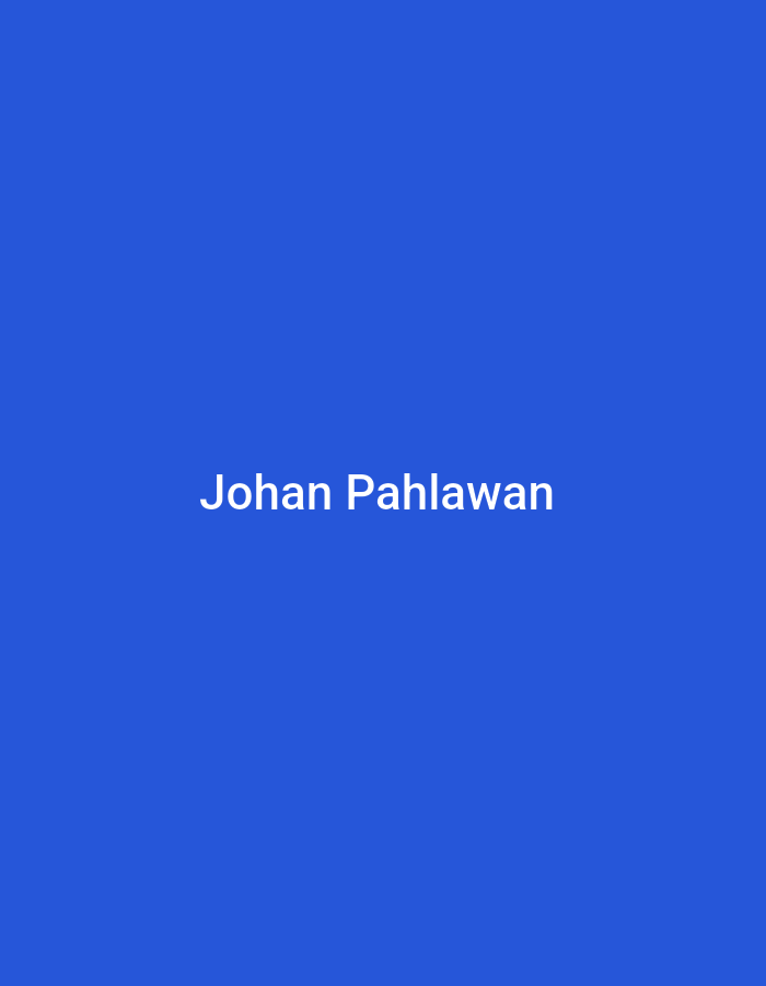 The image is a digital graphic with a plain blue background. Centered on the graphic, in white sans-serif text, are the words "Johan Pahlawan". There is no discernible location in the city of Meulaboh, Indonesia depicted in the image.