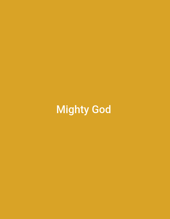 The image is a digital graphic featuring the text "Mighty God" centered on a solid, mustard-yellow background. The text is white and appears in a clean, sans-serif font. There are no people, objects, or environmental details present in the image, and therefore no information can be inferred about the city of Wuro Ngangandi, Nigeria.