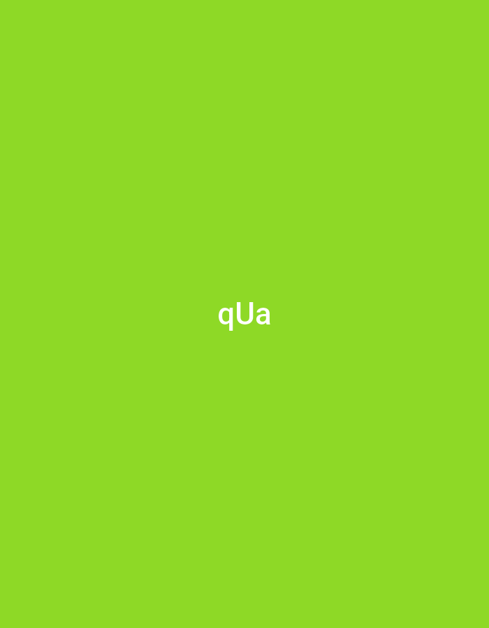 The image displays a solid lime green background with the hexadecimal color code #70E215. Centered on this background, in white sans-serif font, are the characters "qUa". There are no other discernible subjects, objects, people, actions, interactions, or environmental details present to suggest a specific location in Casablanca, Morocco, or any other city.