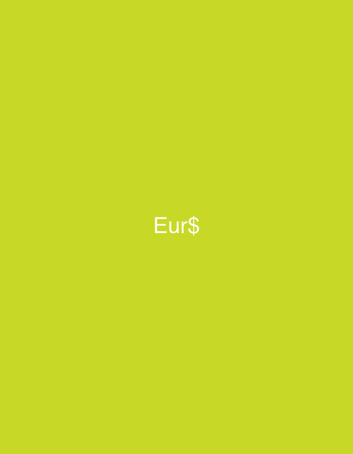 The image displays a solid, uniform lime green background. Centered on this background, in white sans-serif typeface, are the characters "Eur$". No other subjects, objects, people, actions, or specific environmental features are discernible within the frame. The visual information present in the image does not provide any indicators or evidence to determine a specific physical location, including the city of Casablanca, Morocco.