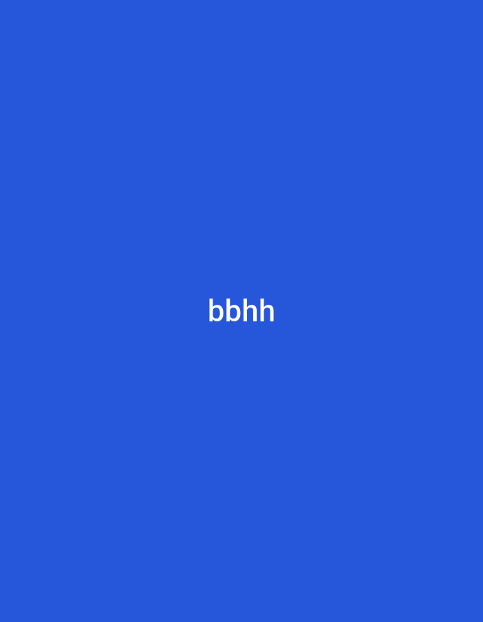 The image displays a solid, uniform blue background. Centered on this blue field, the text "bbhh" is rendered in white, lowercase, sans-serif characters. There are no other visible subjects, objects, or activities within the frame. The background is a consistent shade of blue across the entire image.