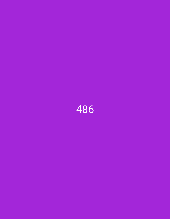 A close-up, full-frame shot of a purple background with the number "486" written in white text, centered horizontally and located in the lower middle of the frame.