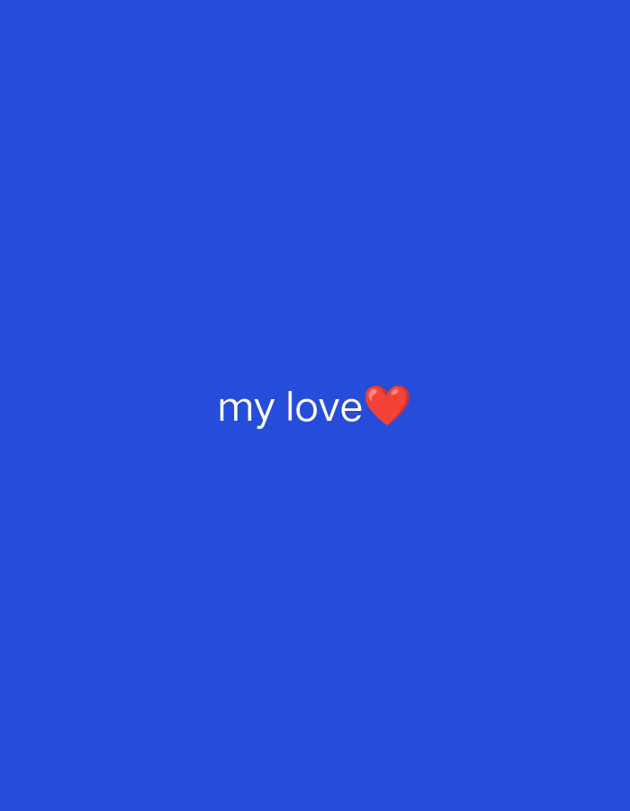 The image is a digital graphic with a solid blue background. Centered on the background are the words "my love" in white text, accompanied by a red heart emoji to the right of the text. There are no people or specific landmarks visible. The location in the city of Rancang Kencono, Indonesia, is not discernible from the provided image.