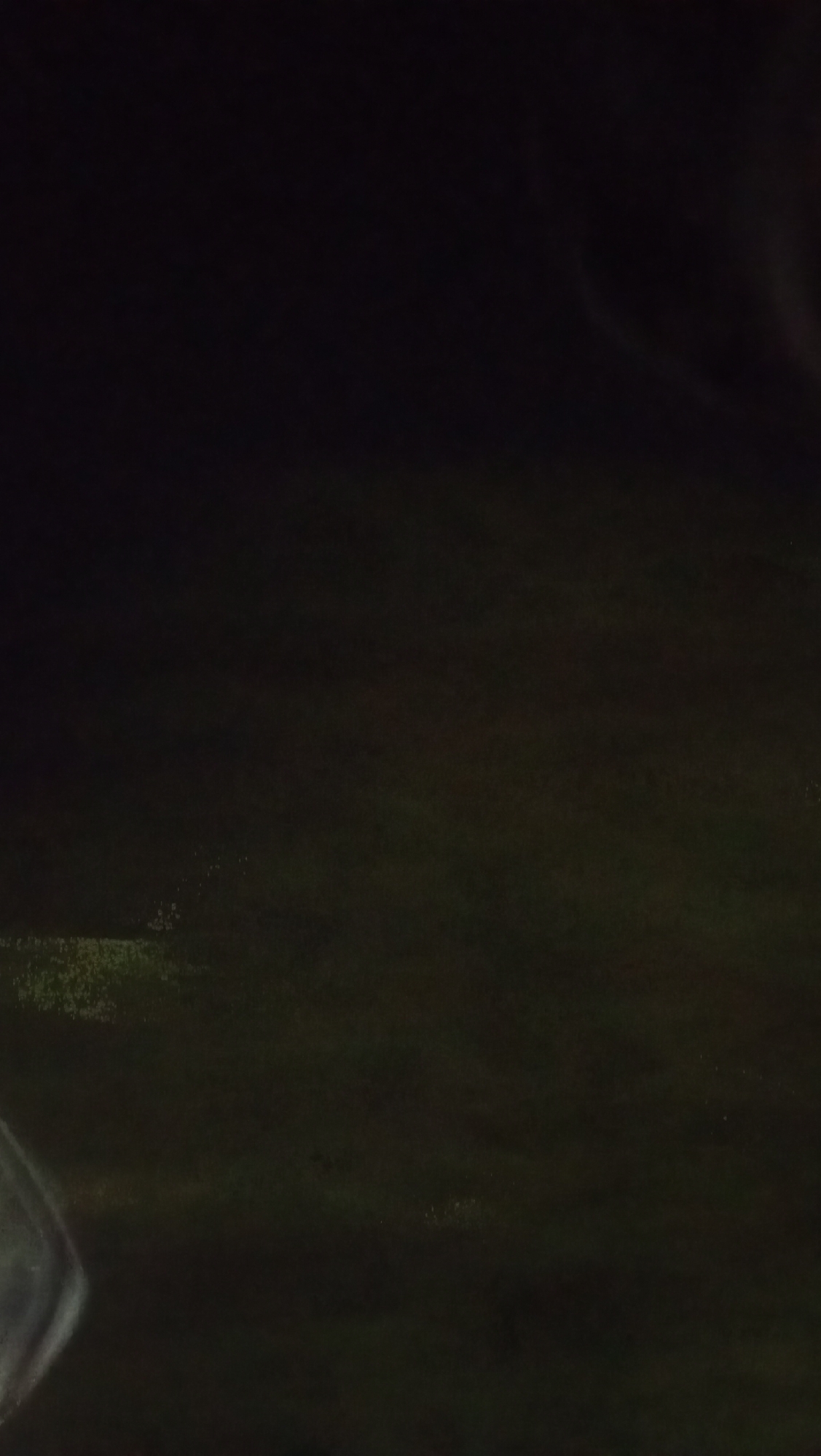 The image depicts a dark, outdoor environment, likely at night. The majority of the frame is filled with a dark, textured surface, possibly grass or soil, with some faint lighter specks scattered across it. In the bottom left corner, a blurred, pale, curved object is partially visible, suggesting a reflective surface or a light source. The overall impression is one of low light conditions and a lack of distinct features, making it difficult to identify specific objects or activities. The scene does not provide any visual information that can be used to determine its location in Kuta, Indonesia.