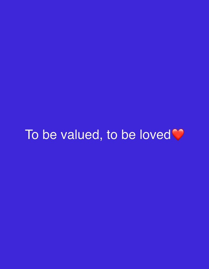 The image displays white text centered on a solid, vibrant blue background. There are no visible people, objects, or a specific scene depicted. The background is a uniform, intense shade of blue.
The primary content is text, which reads: "To be valued, to be loved ❤️". The text is rendered in a clean, sans-serif font. A bright red heart emoji (❤️) concludes the phrase, adding an emotional element of affection and desire.
No activity or event is taking place. The image is a static graphic conveying a sentiment. There are no visible cues regarding the time of day, weather, or a specific geographical location, including Gwaska, Nigeria, as the background is a plain color. The emotion conveyed by the text and emoji is one of longing for appreciation and affection.