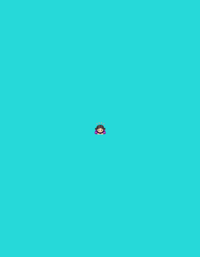 The original image displays a single, centrally located emoji against a solid, uniform cyan background. The emoji depicts a stylized human figure, specifically a head and upper torso, characterized by dark brown hair, a small golden crown, and a purple garment. The face features simple, neutral expressions. No actions or interactions are depicted. The environment consists solely of the monochromatic background. The image provides no discernible geographical features, architectural elements, or contextual information that would place the scene within the city of Santa Ana, Venezuela.