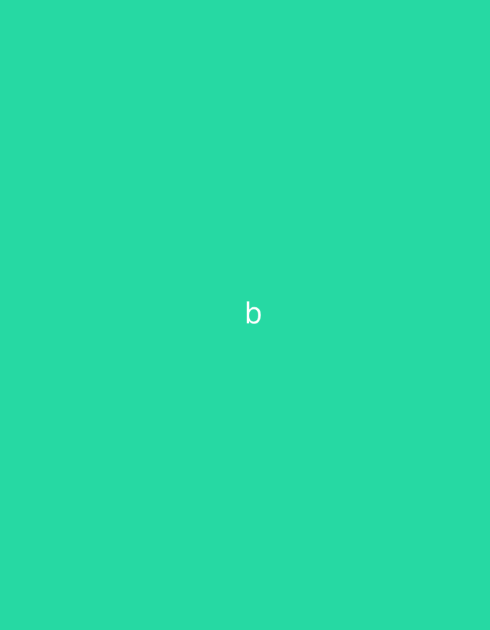 The image is a solid, medium green background with a single white lowercase letter "b" centered in the frame. There is no indication of any specific location within the city of Jauro Yinu, Nigeria, or any other environmental details. The scene is entirely abstract and consists only of the colored background and the letter.