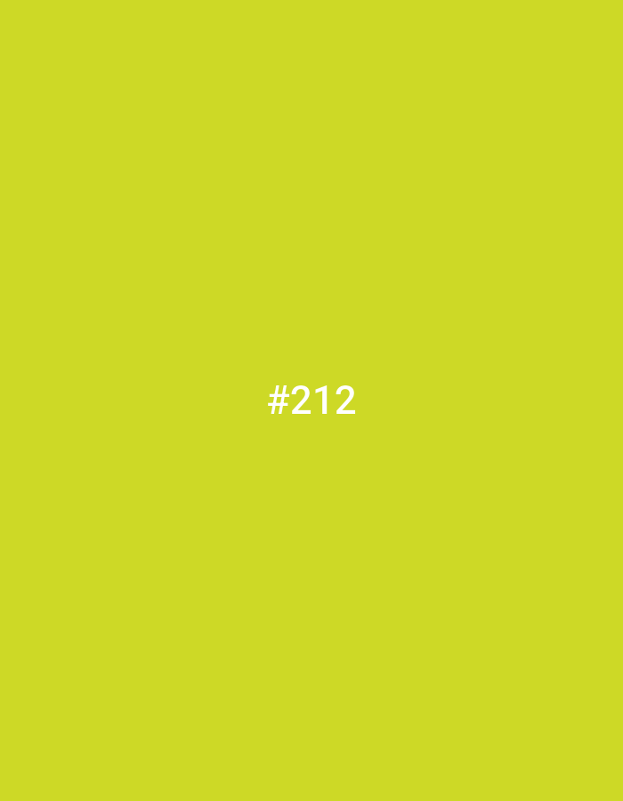 The image displays a solid, uniform lime green background. Centered horizontally and vertically on this background is the white alphanumeric text "#212". The image consists solely of this colored field and superimposed text, lacking any depiction of people, subjects, objects, actions, or an environment other than the abstract color. The image does not show any identifiable physical location, including the city of Casablanca, Morocco.