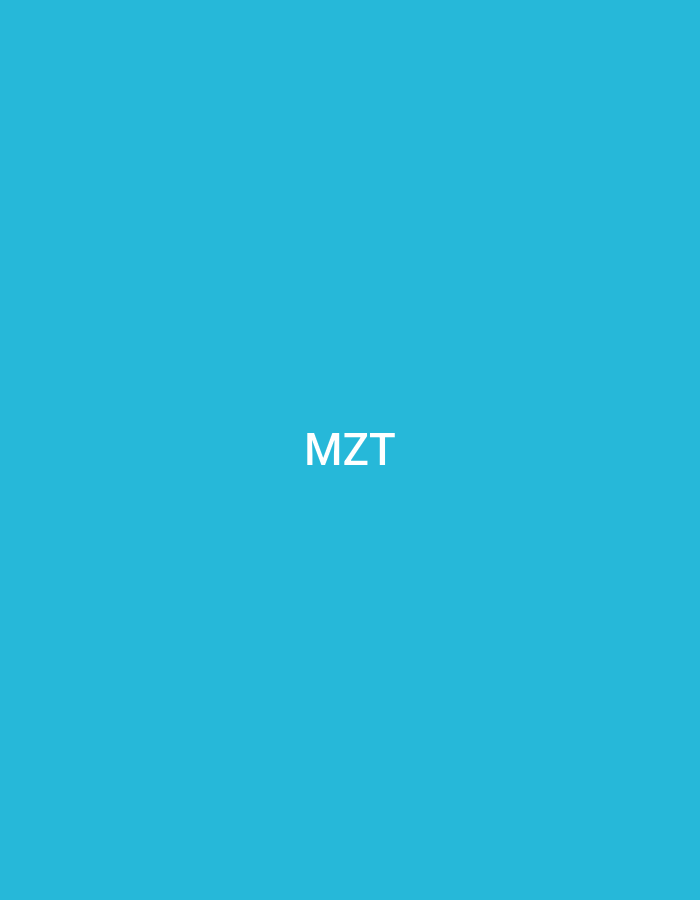 The image displays the capital letters "MZT" in white, rendered in a clear, sans-serif typeface. These letters are centrally positioned, slightly below the vertical midpoint of the frame. The background is a solid, uniform light blue, resembling a cyan hue. There are no other discernible subjects, objects, people, actions, interactions, or environmental features present. The visual content of this image provides no direct cues, landmarks, or identifiers to associate it with a specific location within the city of Casablanca, Morocco, or any other geographical area; it is a minimalist textual graphic.