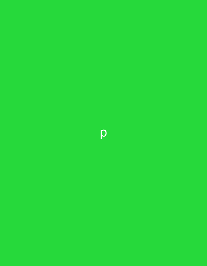 A single lowercase white letter "p" is centered on a bright green background. The background appears to be a solid color with no discernible features or environmental context. The letter "p" is clearly visible and is the sole subject of the image. There is no indication of location, people, or any actions taking place.