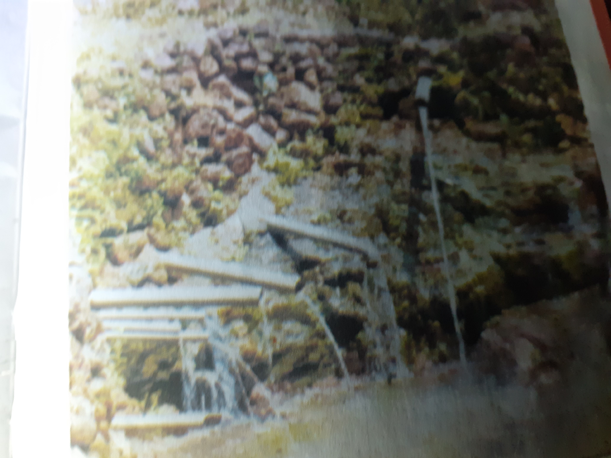 This image depicts a natural water feature with rocks and vegetation, suggesting a landscape that might be found in an outdoor setting. The presence of a pipe or conduit indicates some level of human intervention, possibly for water management or diversion. The scene appears to be in a somewhat unkempt or natural state. It is not possible to determine the specific location within Jalingo, Nigeria based solely on this image.