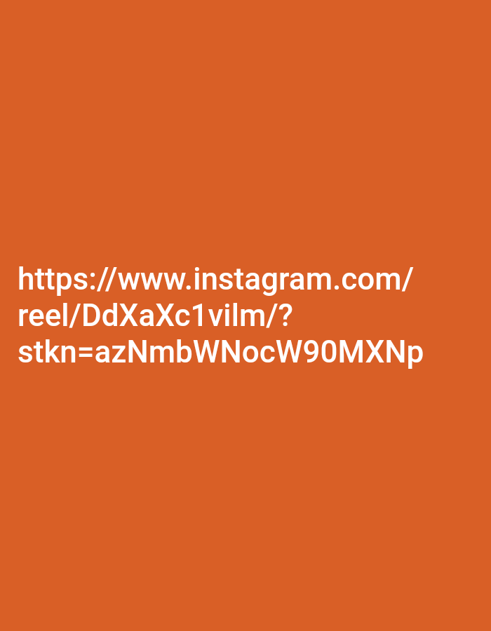 The image displays text on an orange background. The text reads: "https://www.instagram.com/ reel/DdX aXc1vilm/? stkn=azNmbWNocW90MXNp". There is no discernible location in the city of Kendayakan, Indonesia, nor are there any people, subjects, objects, actions, or interactions visible in the image.
