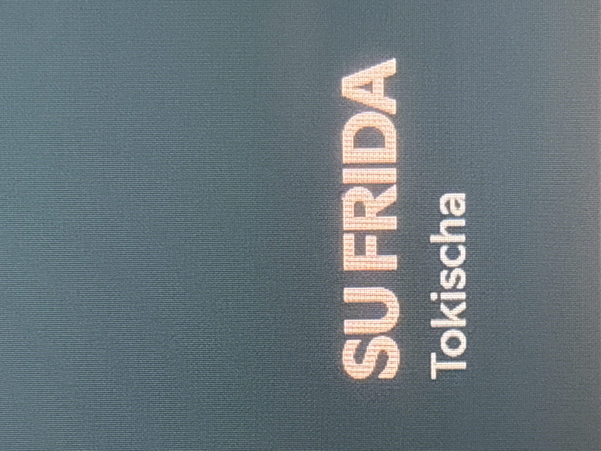 The image shows the text "SUFRIDA Tokischa" on a textured dark greenish-grey background. The text is in a light beige color. No location information for Buenos Aires, Argentina, is available in the image.