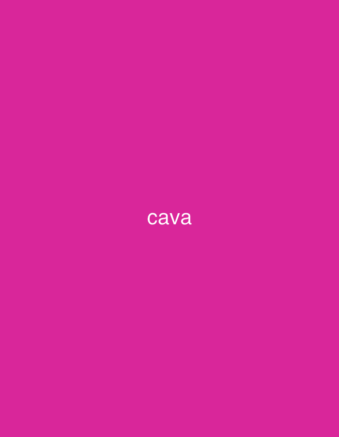 The image features the word "cava" in white, lowercase sans-serif text, centrally positioned against a solid magenta background. There are no other discernible subjects, objects, or a depicted scene. The graphic lacks any visual cues that indicate a specific activity, event, time of day, weather, or emotions. Although the context provided is Santa Ana, Venezuela, the image itself does not contain any location-specific elements to support this. It appears to be a minimalist digital graphic focused solely on the word "cava."