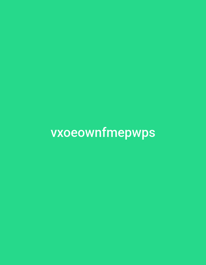 A white text string "vxoeownfmepwps" is centered on a solid green background.