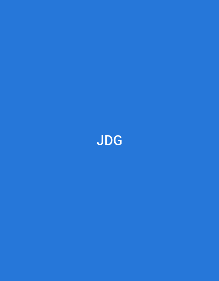 This image, located in the city of Casablanca, Morocco, depicts the white capital letters "JDG" centered against a solid blue background. The text appears as a digital graphic on a monochromatic field.