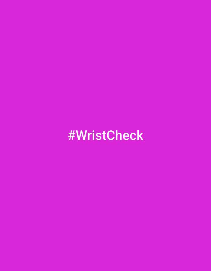 This is a digital image of a plain, solid magenta background. In the center of the image, there is white text that reads "#WristCheck". There are no other objects, people, or environmental features present. The location of this image in Ulyanovsk, Russia is not determinable from the visual information provided.