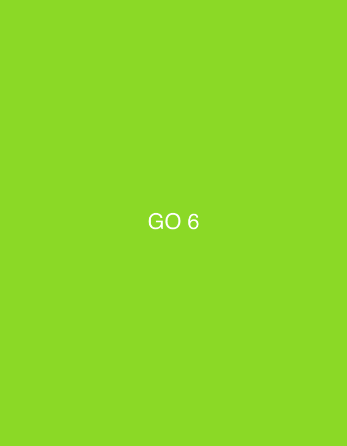 The image is a bright green, square graphic with the text "GO 6" in white, centered horizontally and slightly below the vertical center. There is no indication of any specific location in Zvezdara Urban Municipality, Serbia, or any other discernible details about people, subjects, objects, actions, interactions, or the environment beyond the text and the green background.