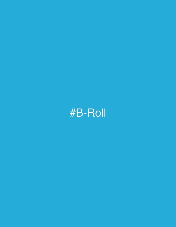 The image is a digital graphic with a solid bright blue background. Centered horizontally and positioned in the lower half of the frame, white text reads "#B-Roll". There are no people, objects, actions, or interactions depicted. The image does not contain any visual information related to Cherni Vrah, Bulgaria.