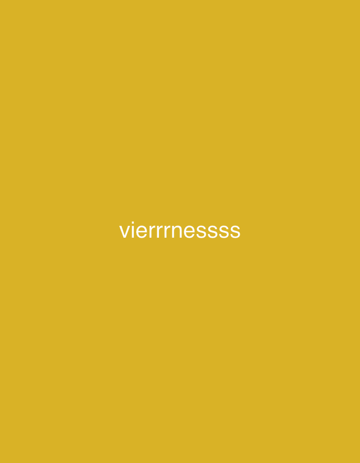 The image displays a solid, monochromatic background in a vibrant mustard yellow or goldenrod hue. Centered on this uniform background is the word "vierrrnesssss," rendered in plain white, sans-serif, lowercase letters.
There are no discernible people, objects, or specific activities depicted in the image. The scene is abstract, lacking any environmental cues, such as time of day, weather conditions, or specific geographical features. Therefore, the image does not visually represent the specified location of Santa Ana, Venezuela. No emotional content can be inferred from the minimalistic composition.