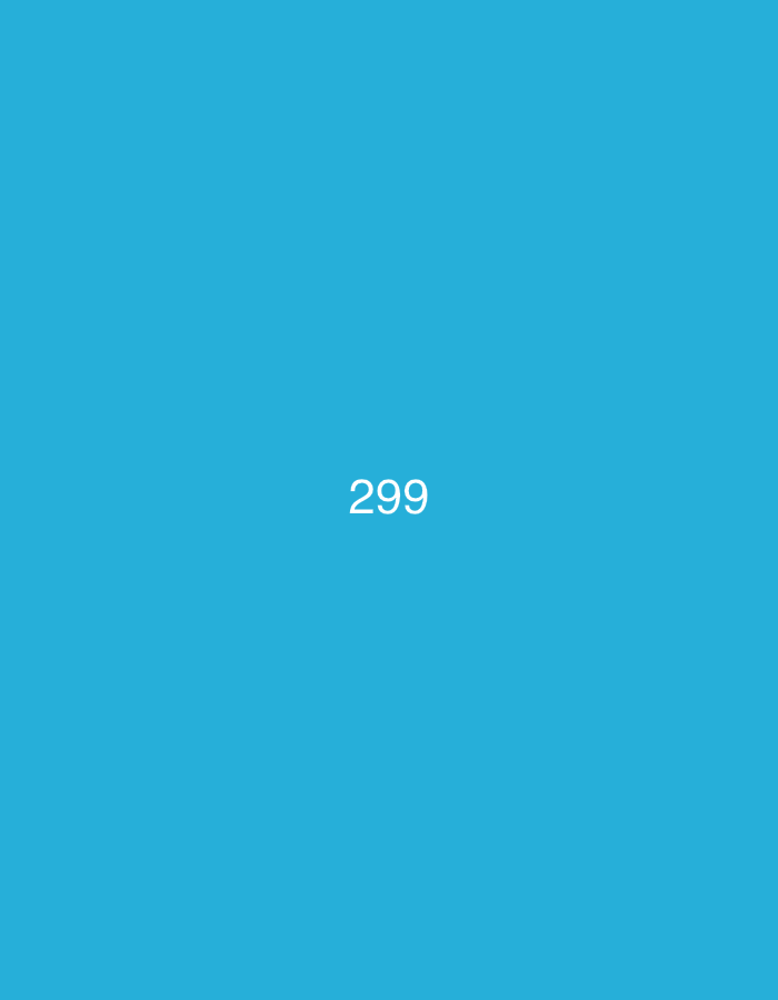 The image contains the number "299" in white text, centered on a solid, bright blue background. The text is large and clear, indicating a numerical value or identifier. There are no discernible elements relating to the city of Đà Nẵng, Vietnam, or any specific location within it. The scene is devoid of people, objects, actions, or environmental context.