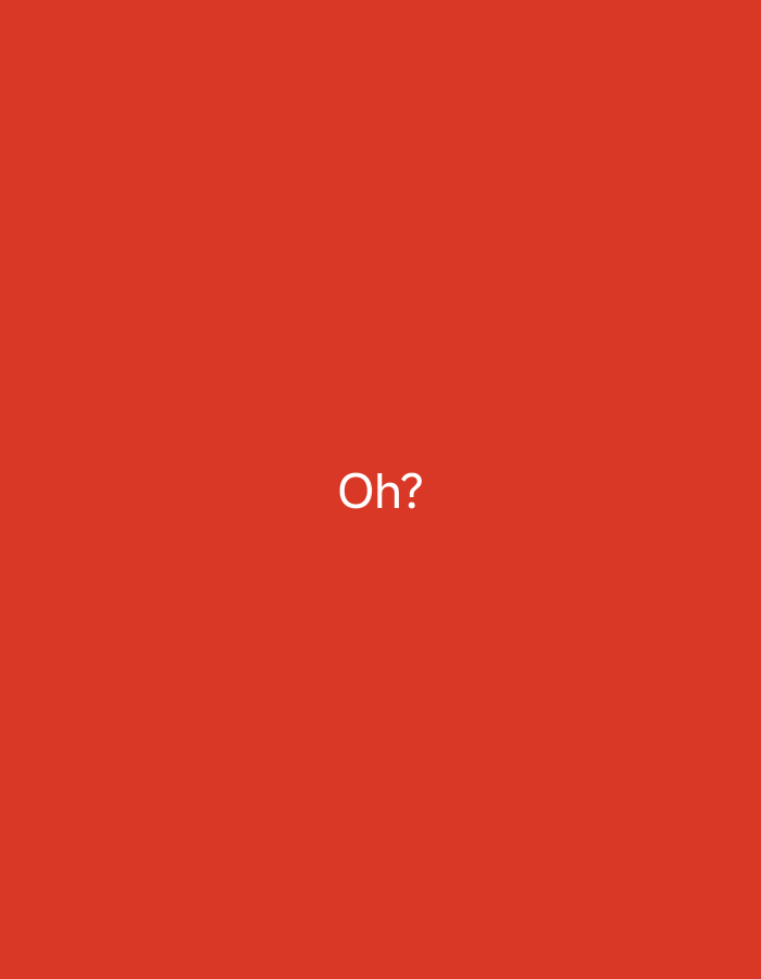 The image is a solid, vibrant red background with the text "Oh?" centered in white. There is no discernible location in Cordon, Philippines, or any other geographical context. The image is purely text on a colored background.
