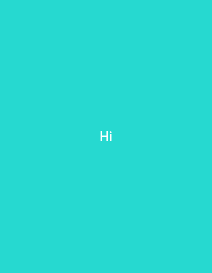 The media file is a plain, solid turquoise background with the word "Hi" written in white text in the center. The text is in a simple, sans-serif font, and appears to be slightly pixelated. There are no people, objects, or scenes depicted. The image is static and does not show any activity or event. The time of day, weather, location, or emotions are not discernible. The only visible text is "Hi". The provided location context of Yampil, Ukraine is not visually represented in the image.