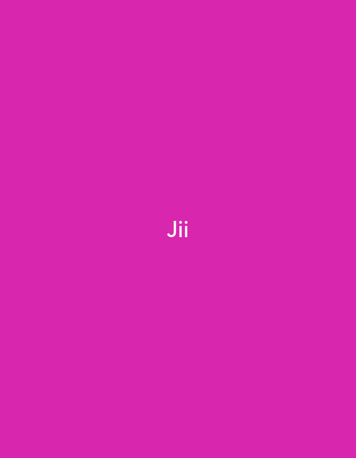 The image displays a solid magenta background (#DE2B9B) with the white text "Jii" centrally positioned. There are no other discernible subjects, objects, people, actions, or environmental details present. The image is a graphic representation and does not depict any physical location, including the city of Pokrovnik, Bulgaria.