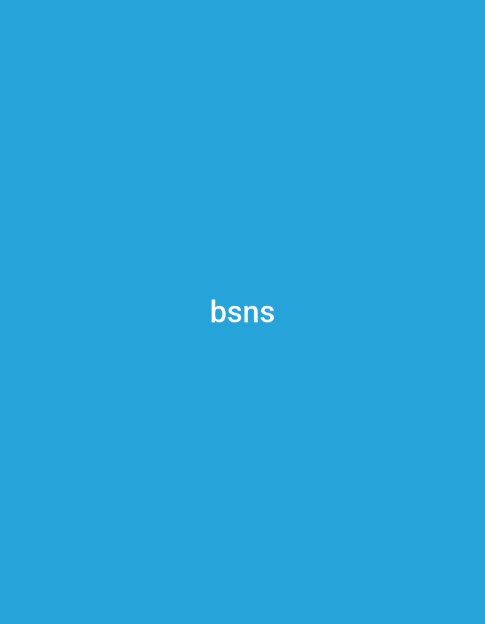 The image displays a solid, vibrant blue background, resembling a shade of cyan. Centered on this monochromatic field is the white text "bsns", rendered in a simple, sans-serif, lowercase typeface. The provided crops offer closer views of the same image, confirming the sole visual elements are the blue background and the white "bsns" text. There are no people, objects, or a discernable scene present. No activity or event is depicted. The image lacks any visual cues for time of day, weather, or specific geographical location. The overall aesthetic is minimalist, focusing entirely on the color and the four-letter word.