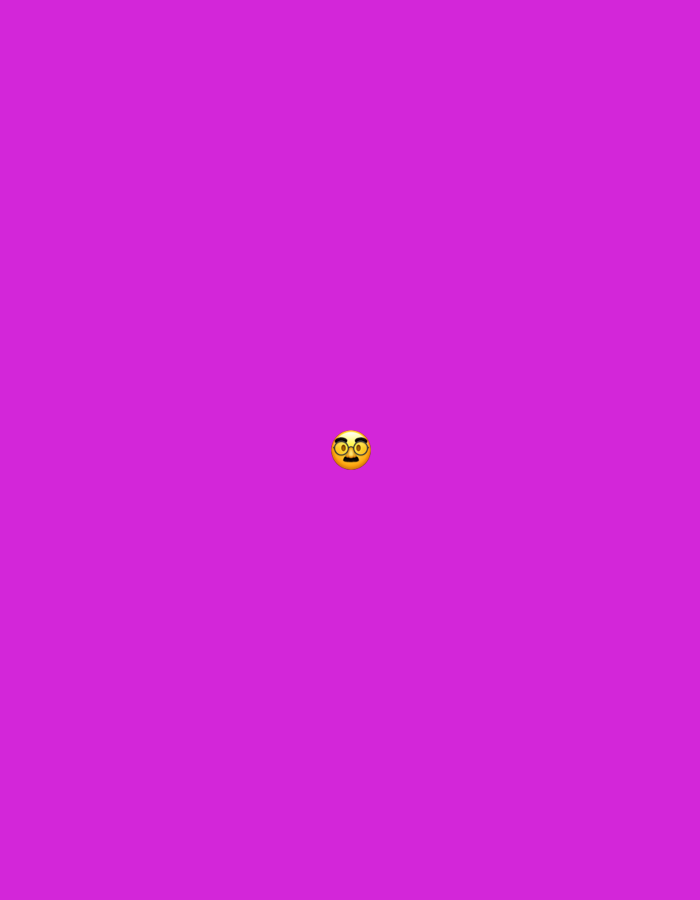 The image is a digital graphic with a solid, bright purple background. In the center of the image, a yellow emoji is displayed. The emoji features a face with wide, round, dark-rimmed glasses, a surprised or shocked expression with its mouth slightly open, and thin eyebrows. The emoji is the sole subject in the image. There is no context provided for the location of Zaporizhzhia, Ukraine, or any details relating to it.