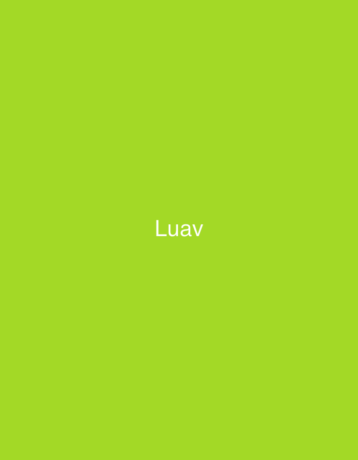 The image features a solid, vibrant lime green background. Centered horizontally and vertically is the word "Luav" rendered in white, sans-serif capital letters. No other subjects, objects, people, actions, interactions, or environmental details are discernible within the frame. The image provides no visual information to indicate a specific geographical location, such as Casablanca, Morocco.