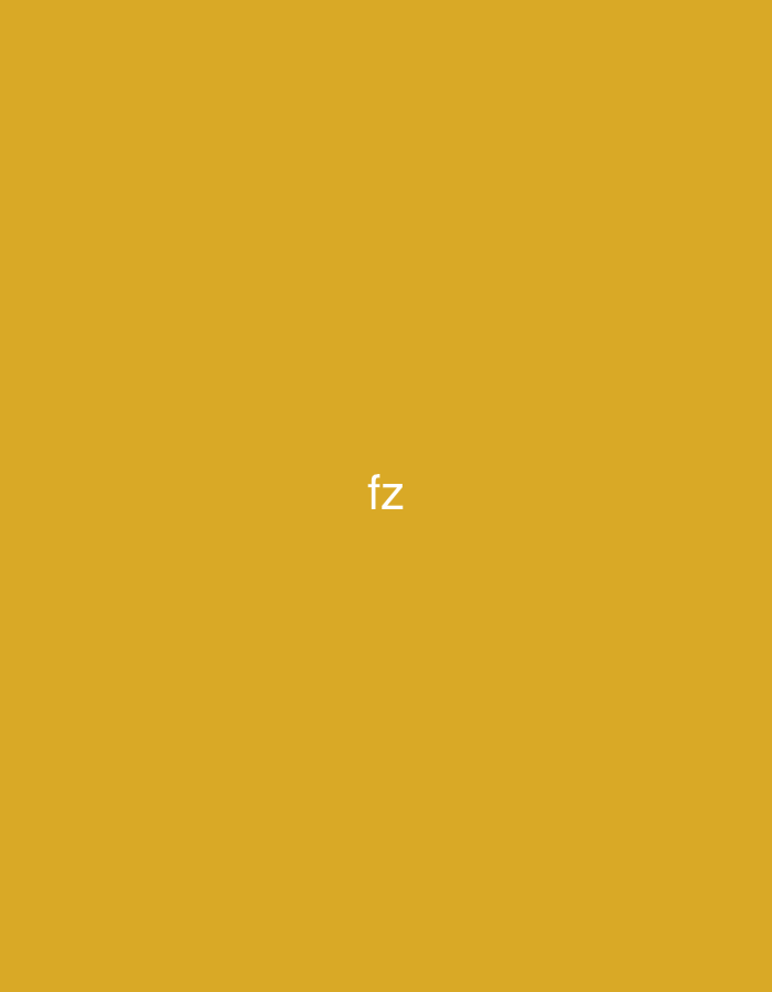 The image displays a uniform, solid mustard yellow background. Centered horizontally and vertically on this background are the lowercase letters "fz" rendered in a plain white sans-serif font. No other subjects, objects, people, actions, or environmental details are present. The image provides no visual information that would allow for identification of a specific geographic location, including the city of Casablanca, Morocco.