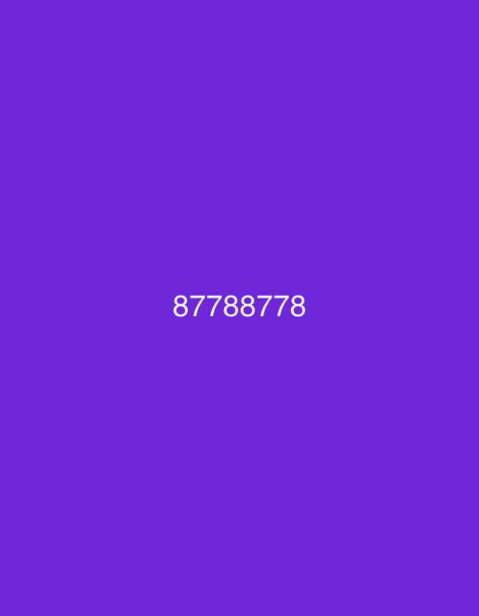 The image displays a simple, minimalist graphic featuring a solid purple background. Centered on this vibrant purple field is a sequence of white numbers: "87788778". There are no other subjects, objects, or figures present in the image. No specific activity or event is depicted; the image functions as a straightforward display of numerical information against a monochrome backdrop.
Notable details include the stark contrast between the bright white text and the deep purple background. The text is clear and easily legible. The image lacks any visual cues regarding time of day, weather, or specific location within Iskar, Bulgaria, which is provided as the external location context. The overall impression is that of a digital display, a placeholder, or a graphic designed to convey only the numerical sequence. The provided cropped hints further emphasize the text "87788778" against the purple background, confirming its central presence in the original image without revealing additional content.