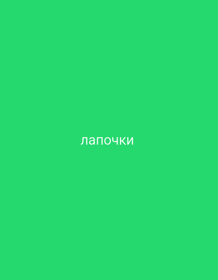 The image is a screenshot with a bright green background. In the center of the image, the word "лапочки" is written in white text. This word is in Cyrillic script and translates to "paw prints" or "paws" in English. There are no people, objects, or environmental features depicted in the image other than the text and background. The image is not a photograph and does not depict any location in Baku, Azerbaijan, or any other real-world location.
