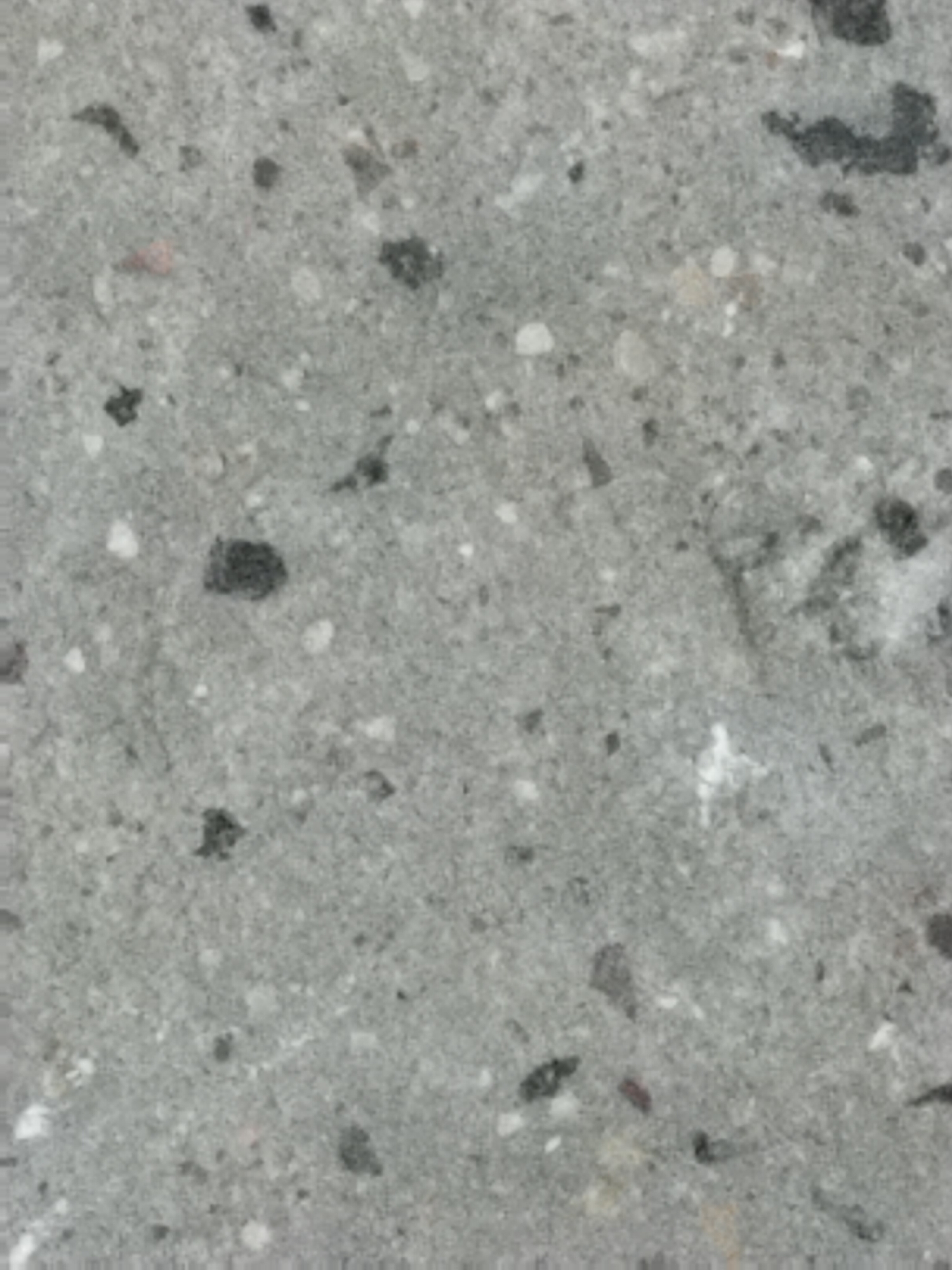 The image is a close-up, textured photograph of a gray concrete surface with small, embedded dark and light aggregate pieces. The texture is rough and granular. There are no discernable features indicating a specific location within Гожскі сельскі Савет, Belarus, or any presence of people or actions. The image appears to be a detailed sample of construction material.
